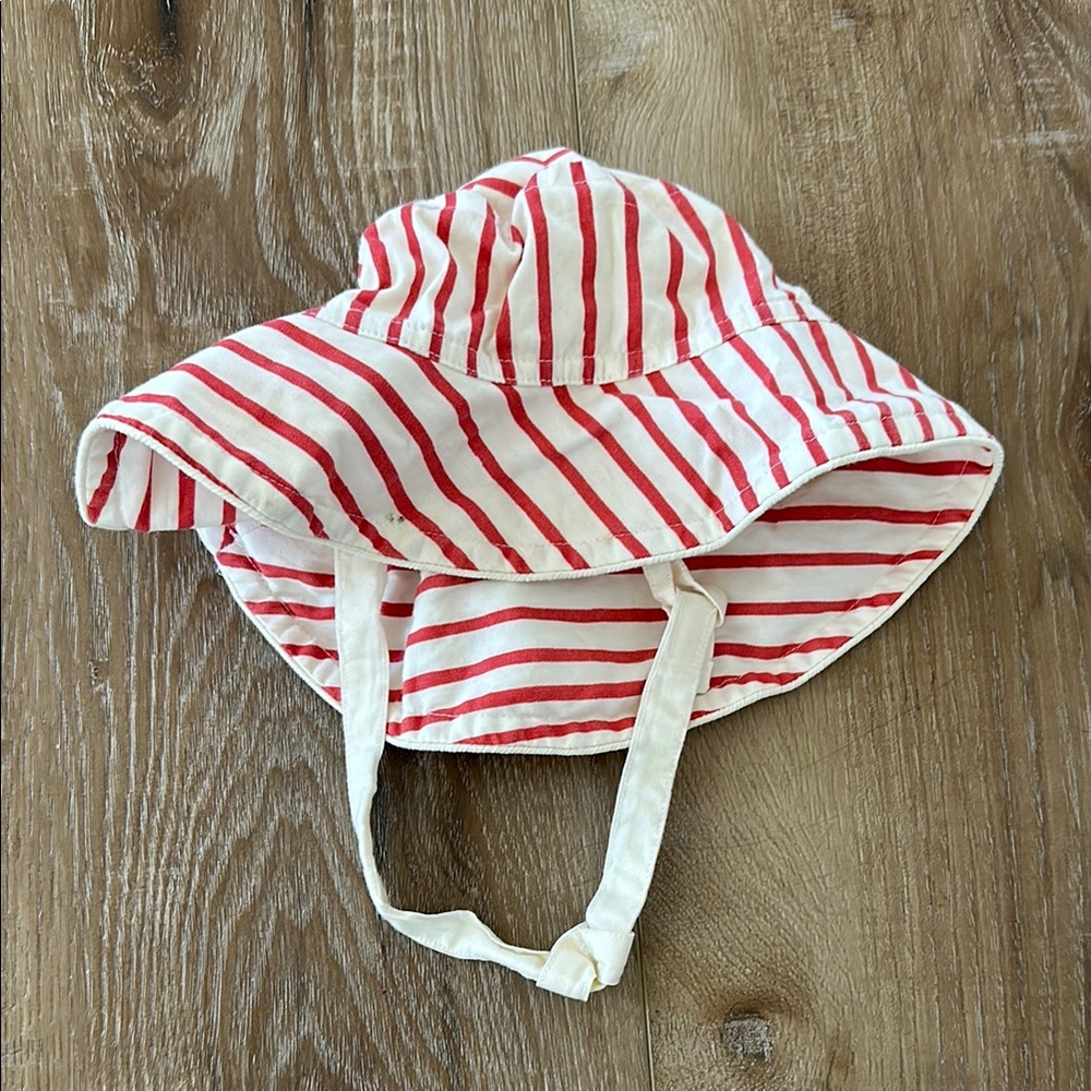 Striped Red and White Kids Sun Hat